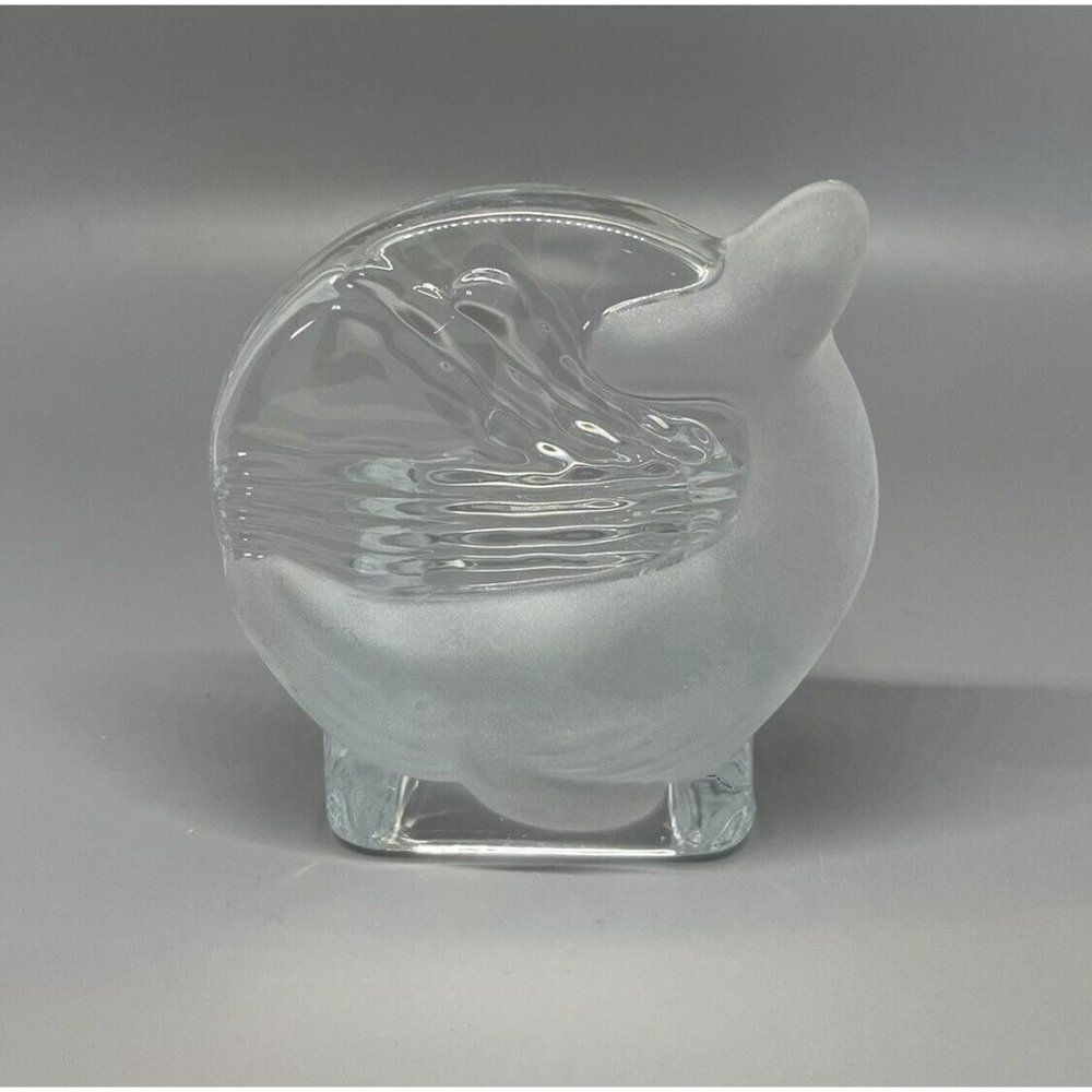 Partylite Orca Whale Tea Light‎ Votive Candle Holder Frosted Glass